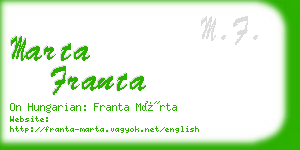 marta franta business card